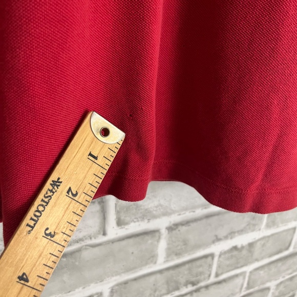 Burberry Brit Classic Red Embroidered Logo Plaid Trim Collared Polo Shirt Men XL - Picture 5 of 10
